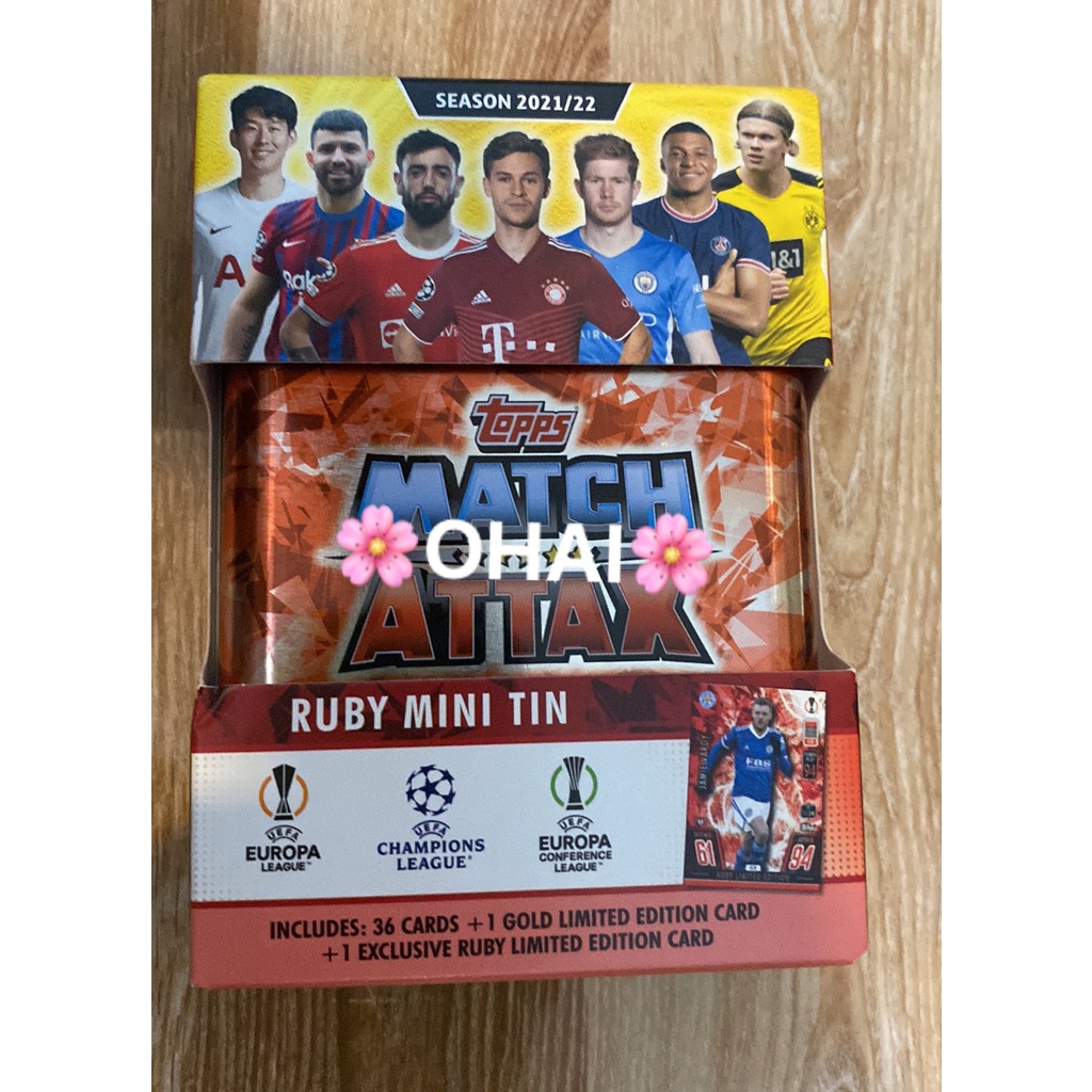 [CÓ SẴN] Hộp 38 thẻ cầu thủ Topps Match Attax Mini Tin 2021/22 Ruby Tin ...