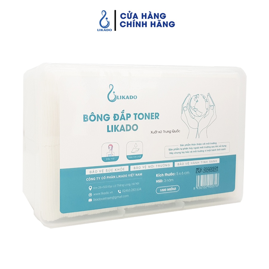 Mô tả Bông đắp toner lotion mask Likado 1000 miếng cotton mềm (1 hộp) - 5