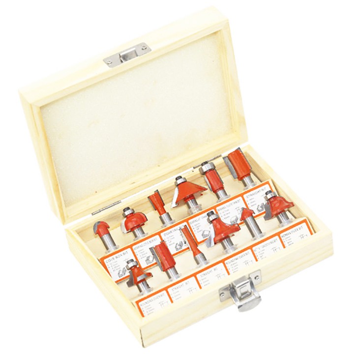 ❤️FREESHIP❤️ Bộ mũi phay gỗ cốt 6.35mm hoặc 12.7mm - bộ 12 mũi soi gỗ