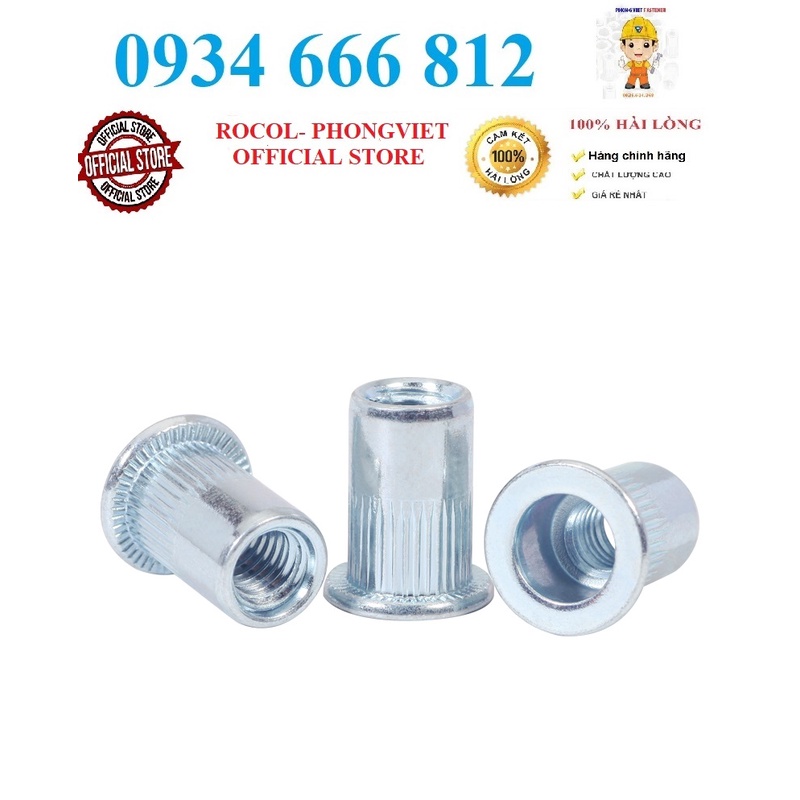 Combo 50c Ốc tán rút M5 thép mạ | Shopee Việt Nam