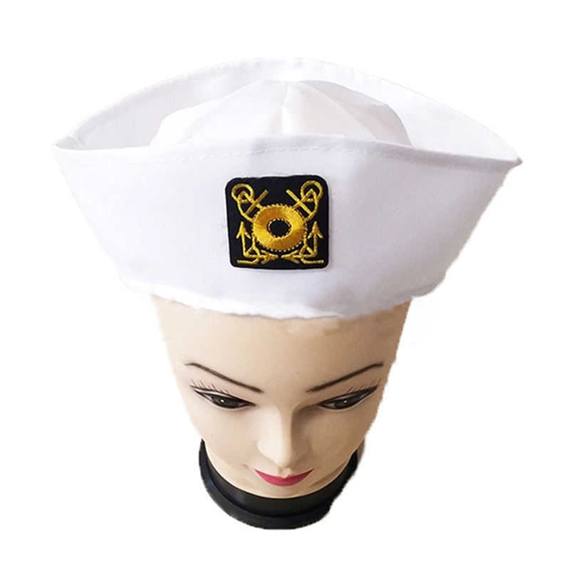 Sky vintage white navy marine captain cap mũ thủy thủ mũ quân đội mũ cosplay lạ mắt cho các buổi biểu diễn sân khấu nhiếp ảnh