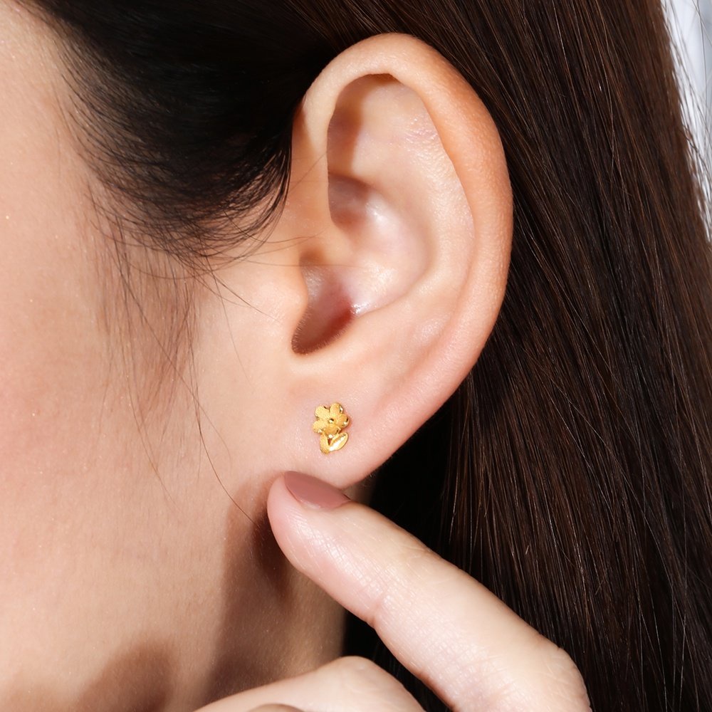 Ảnh PRIMA Bông Tai Vàng 24K - Cành hoa - BST Mono Chic (Chuôi+ Chốt 18k) - ( 1 chiếc) - 111E3552 1
