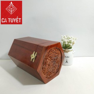 HỘP ĐỰNG CHÈ 3 ÔNG TAM ĐA GỖ HƯƠNG CAO CẤP