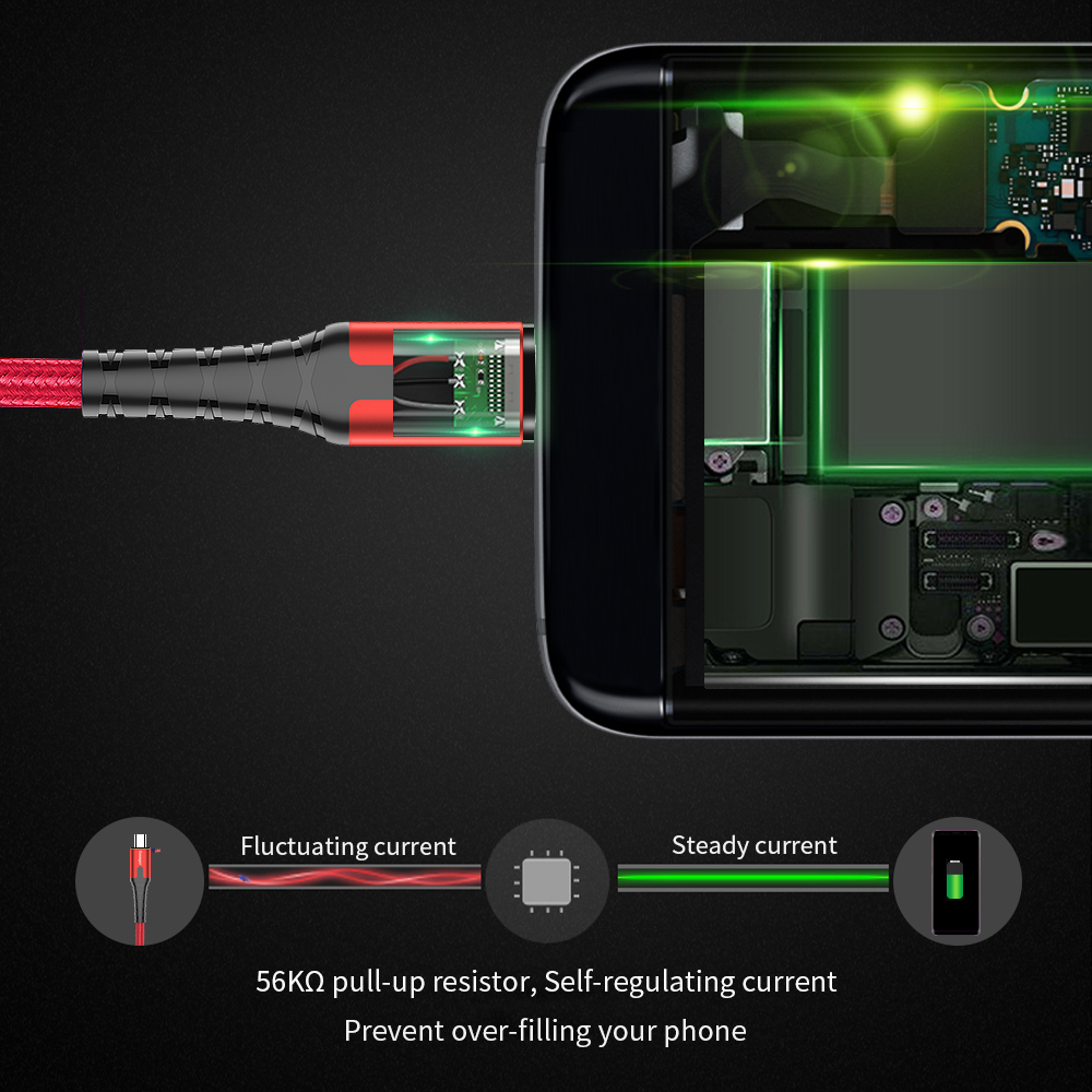 Ảnh Cáp sạc nhanh có đèn LED Essager Micro Type C USB dành Cho điện thoại Samsung Xiaom 4