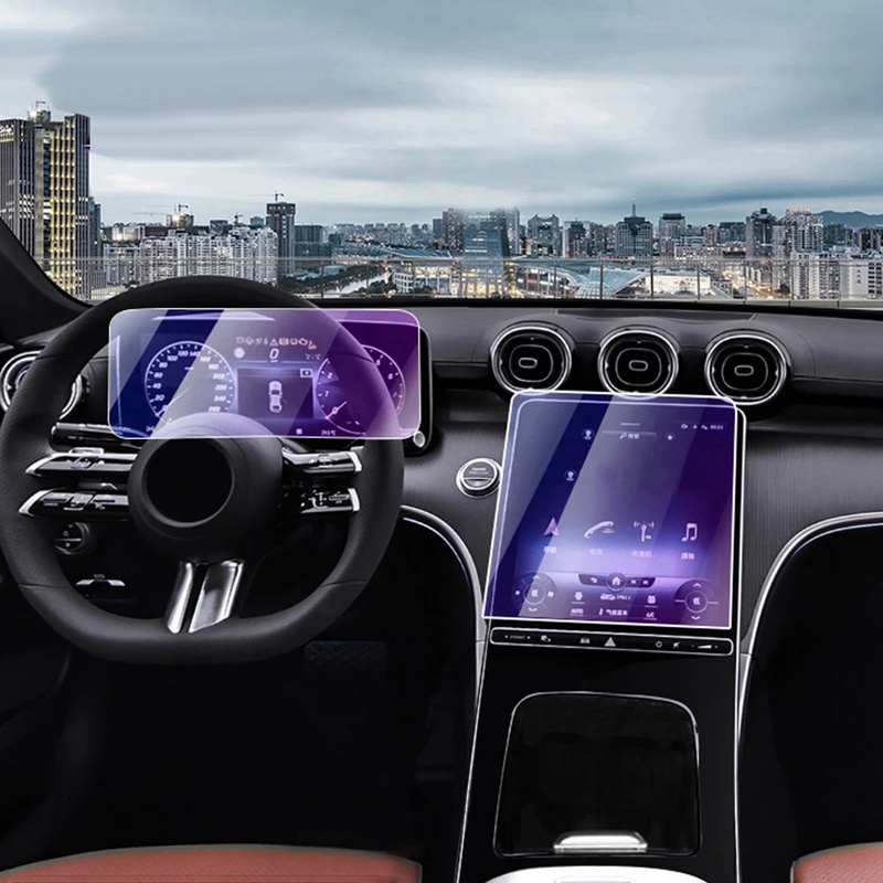 2 Chiếc Xe GPS Điều Hướng Màn Hình Phim Nhạc Cụ Kính Cường Lực Bảo Vệ Cho Xe Mercedes Benz C-Class W206 2022 +