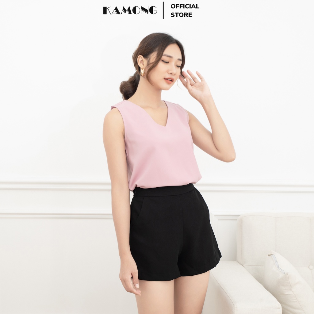 Ảnh Áo kiểu nữ sát nách cổ tim KAMONG A140 4