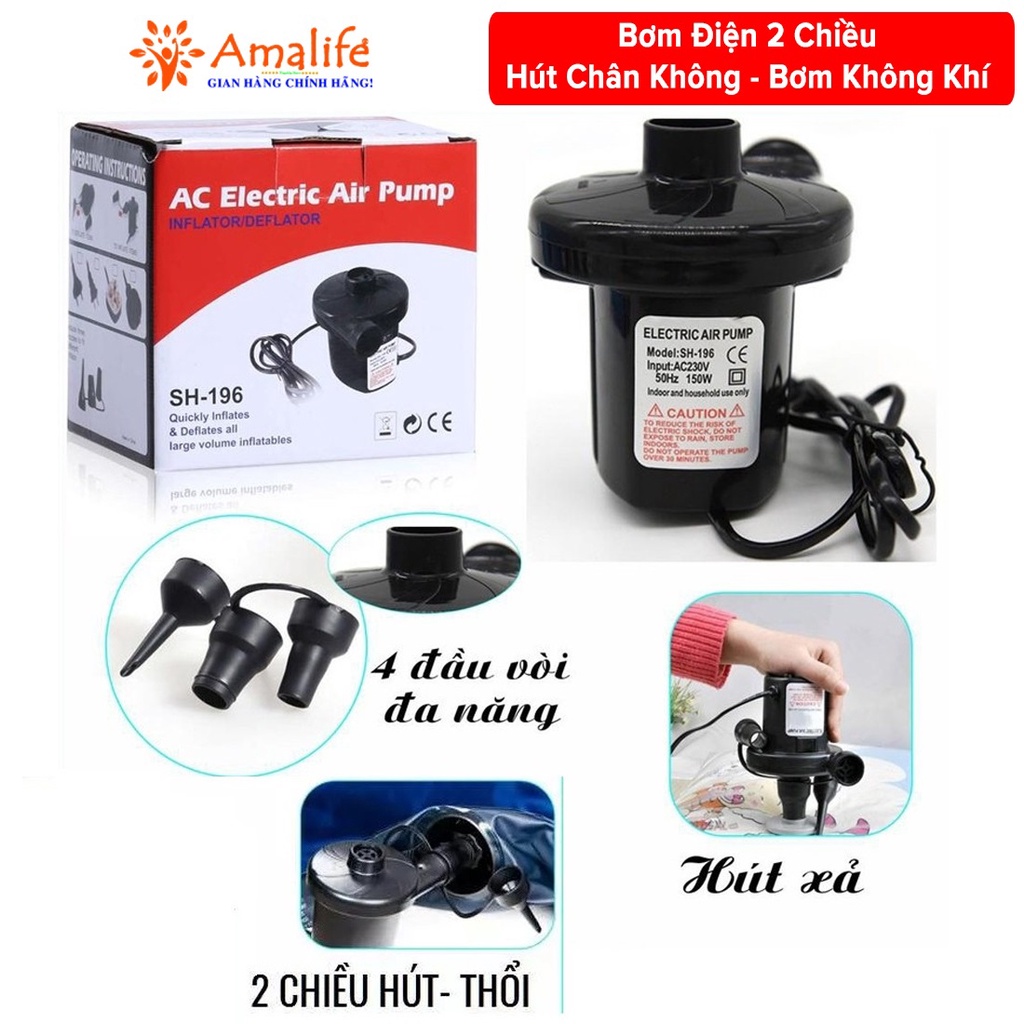 Mô tả Bơm Phao Điện Bơm Hút Chân Không 2 Chiều – Bơm Phao Bể Bơi Siêu Tiện Lợi Công Suất 150W Chính Hãng Amalife - 1