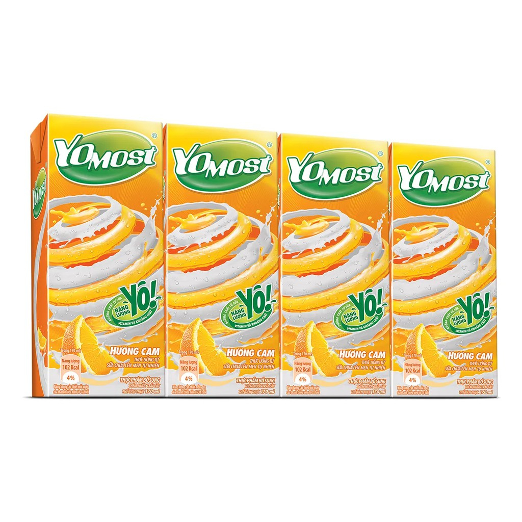 Ảnh Lốc Sữa Chua Lên Men Tự Nhiên Yomost Hương Cam 4x170ml 2