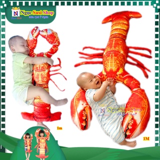 GẤU BÔNG GỐI ÔM TÔM HÙM ALASKA SIÊU MỊN SIZE NHỎ 70CM [HÀNG HIẾM ĐỘC LẠ]
