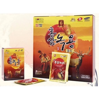 [HÀNG MỚI VỀ] Nước Hồng Sâm Nhung Hươu Hàn Quốc, Hộp Vàng 30 Gói [korean red ginseng deer horn juice]