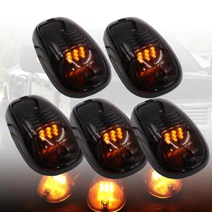 Jettingbuy 5 Chiếc Mào Taxi Hun Khói Mái Nhà 9LED Màu Hổ Phách Cho F150 Dodge Ram 2500 3500 4500
