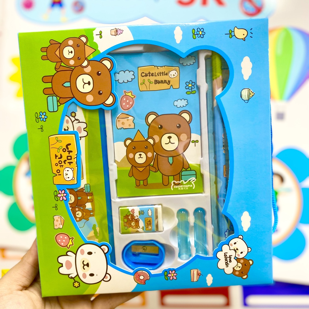 SET QUÀ 7 MÓN DỤNG CỤ HỌC TẬP CHO BÉ - mẫu ngẫu nhiên (Đồ Dùng Dạy Học Miki)