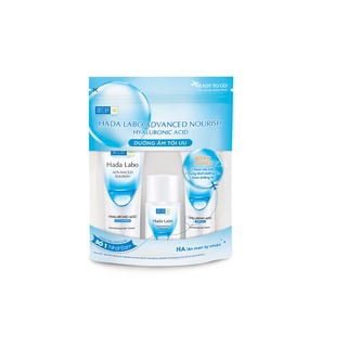 Bộ travel size dưỡng ẩm sâu Hada Labo Advanced Nourish Travel kit (Kem rửa mặt 15g+ Nước dưỡng 20ml+ Kem dưỡng 12g)