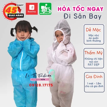 Đồ Bảo Hộ Y Tế Trẻ Em 🌺 Áo quần chống dịch cho bé - Đồ bảo hộ phòng dịch bé (BỘ RỜI) từ 1m-1.3m tiện lợi khi đi máy bay