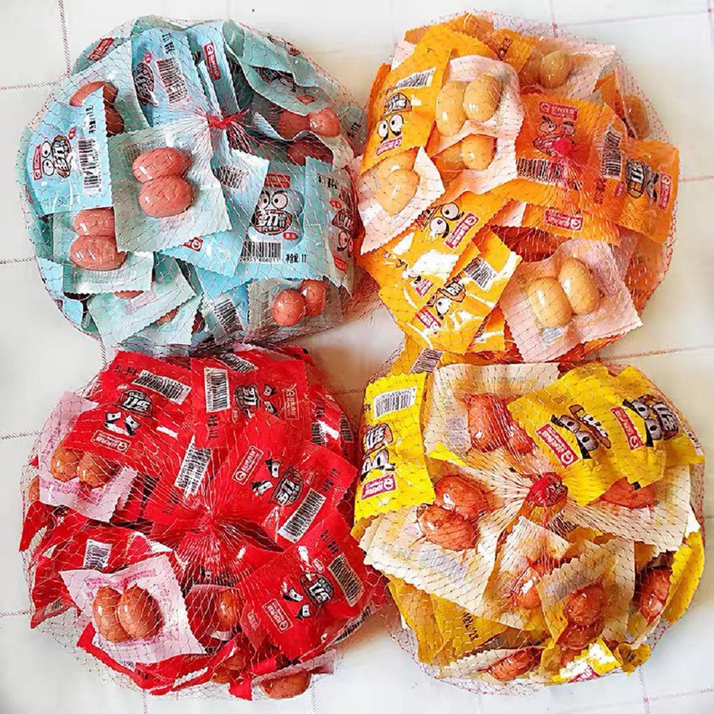 1 Bịch 50 Chiếc Xúc Xích Sụn Mini Gà Gói 2 Viên Bi Nhiều Vị Đồ Ăn Vặt Trung Quốc