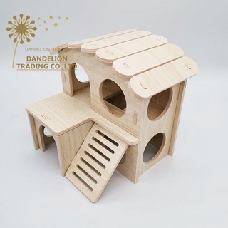 [DELION] Hamster Accessorie Swing Seesaw Tổ nhỏ Gỗ nguyên khối Nhà nhỏ Tổ ngủ Đồ chơi gấu lụa vàng