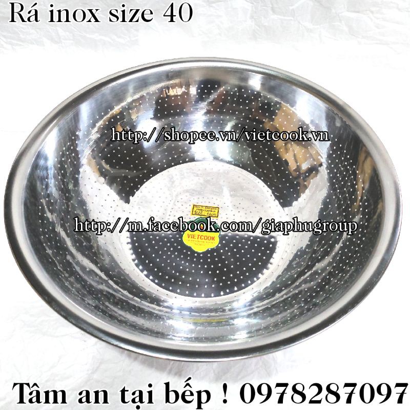 [CHÍNH HÃNG] Rá inox size 40 cm VIETCOOK loại dầy, rá, rổ inox vo gạo ...