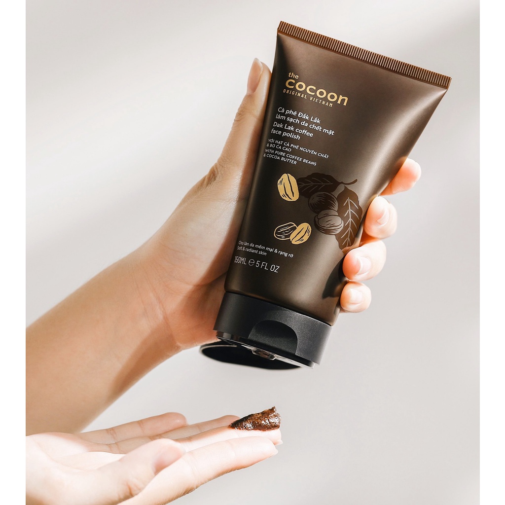 Ảnh Bộ 3 Cà phê Đắk Lắk tẩy da chết cocoon: Cơ thể 200ml + Da mặt 150ml + Son tẩy da chết môi 5g - Thuần Chay 1