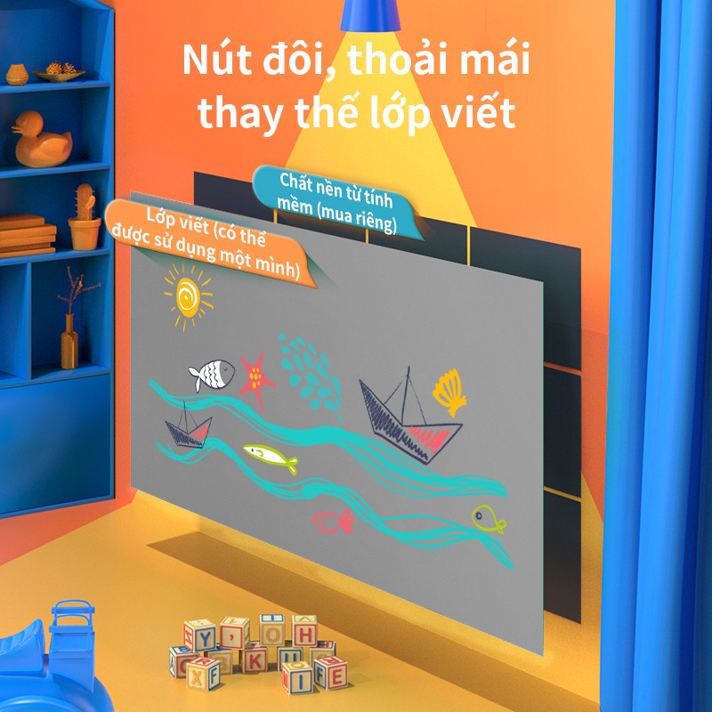Bảng vẽ, decal dán tường Deli từ tính kèm phụ kiện - Xoá dễ dàng, không bám bụi, tự cắt ghép sáng tạo - 50180/50181/5018
