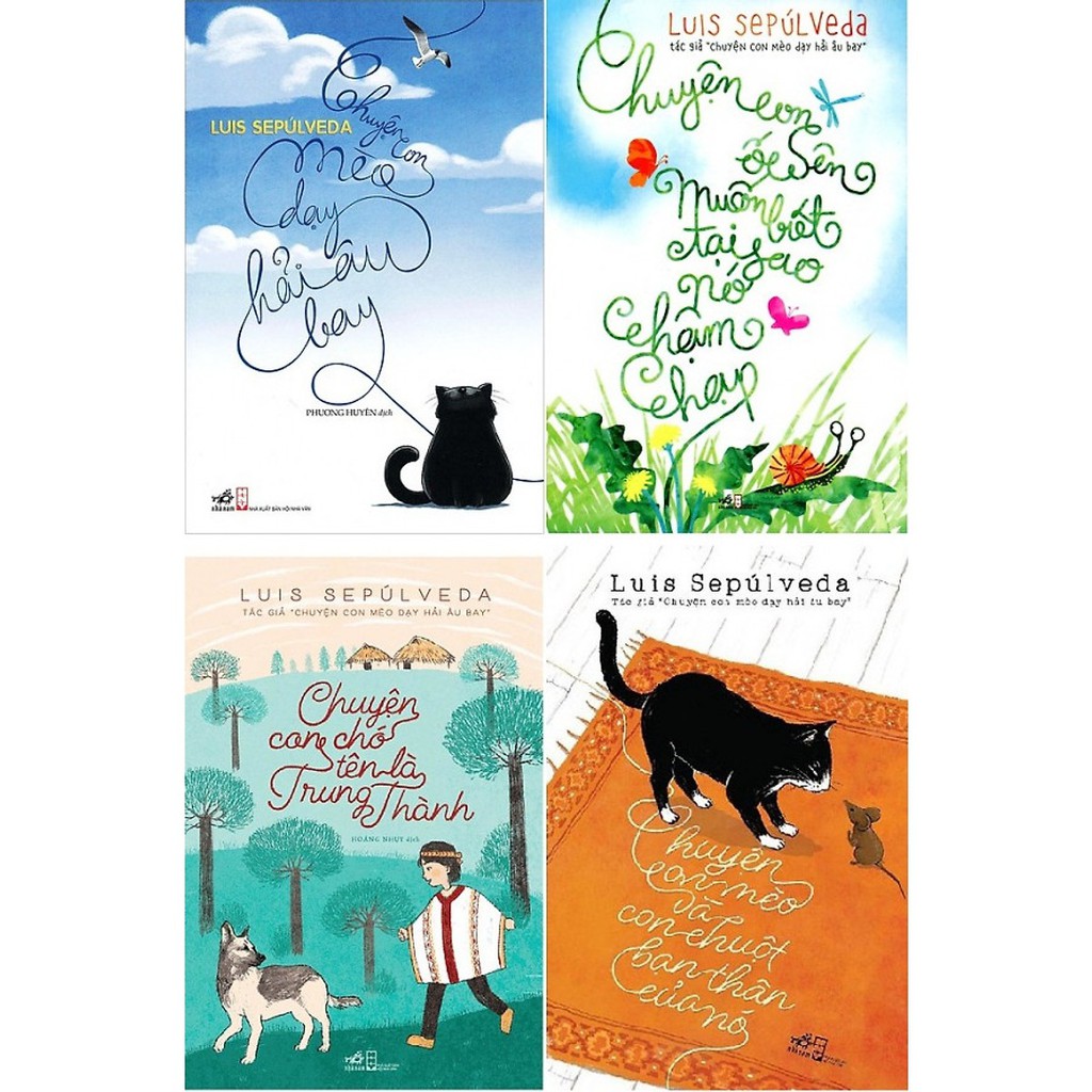 Sách - Bộ 4 Cuốn: Chuyện con mèo dạy hải âu bay, Chuyện con chuột, chuyện còn chó, chuyện con ốc sên