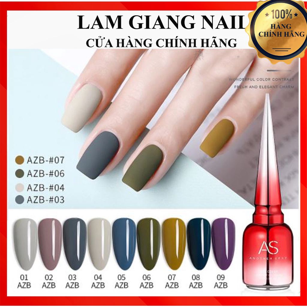 SET Sơn gel AS mã AZB mẫu chai đỏ nhọn 9 chai 15ml siêu HOT siêu xịn