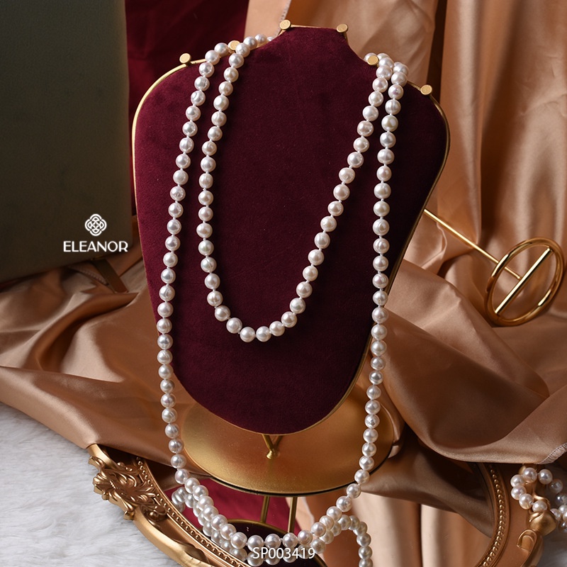 Dây chuyền nữ layer ngọc trai nhân tạo Eleanor Accessories phụ kiện trang sức vòng cổ 3419