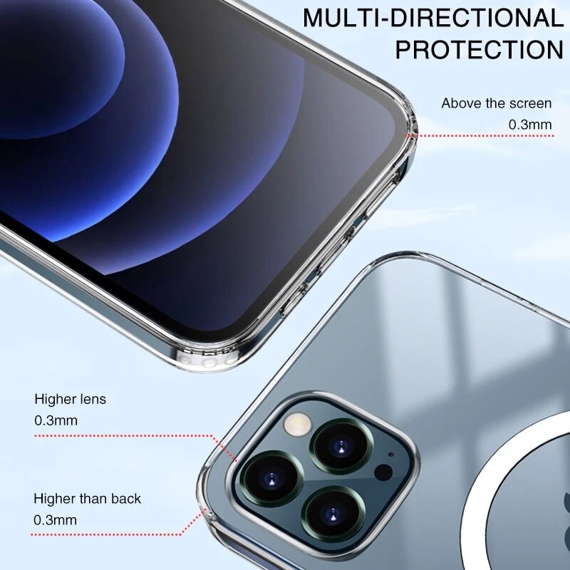 Ốp Điện Thoại Tương Thích Cho iPhone 17 Air 16 15 14 12 11 13 Pro MAX 13 mini XR X XS MAX Vỏ Tương Thích Cho iPhone 7 8 Plus Sạc Không Dây Từ Tính Vỏ Chống Sốc