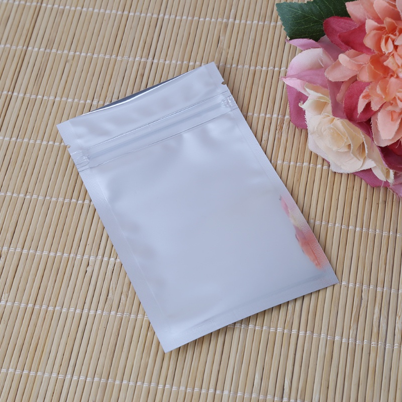Ppy 50 Chiếc 8 5x14cm Bạc Nhôm Lá Mylar Có Thể Thu Hồi Túi Trước Trong Suốt Chống Rò Rỉ