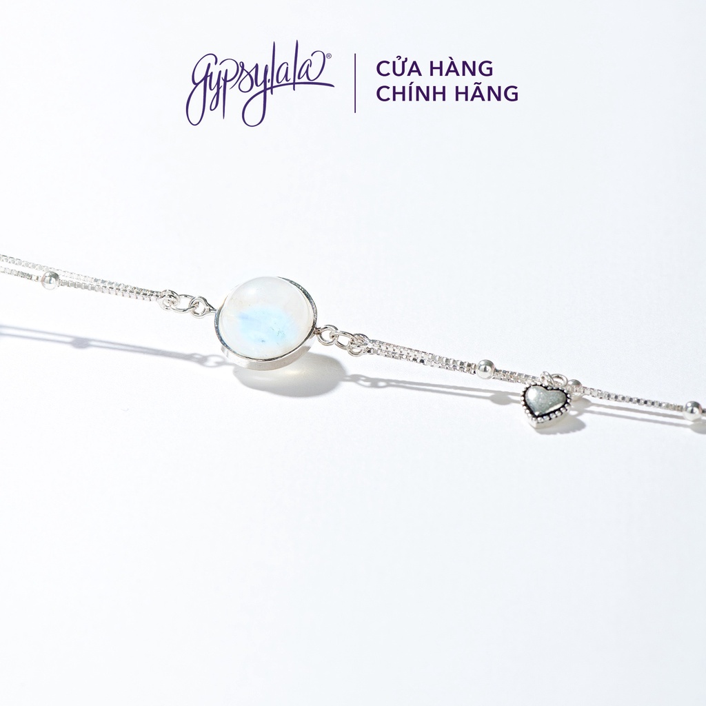 Ảnh Vòng Tay Bạc 925 Đá Ánh Trăng Moonstone Thiên Nhiên Phong Thủy May Mắn Không Kị Mệnh SP002712 Gypsy.lala 3