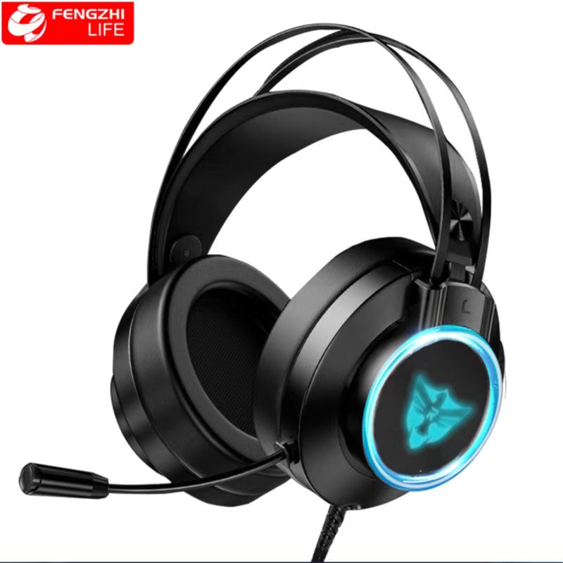 Tai nghe chụp tai có dây FENGZHI M9 âm thanh vòm 7.1 đèn nền RGB bass sâu driver 50mm có mic đàm thoại học tập gaming