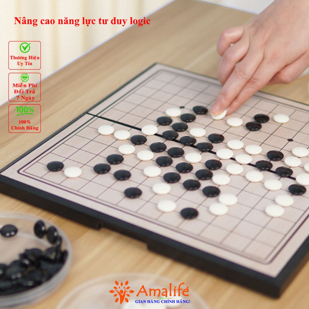 Ảnh Bộ Cờ Vây Nam Châm Chọn Kích Thước Siêu To 37*37Cm, Trò Chơi Cờ Caro Cao Cấp, Có Bàn Là Hộp Đựng Hãng Amalife 4