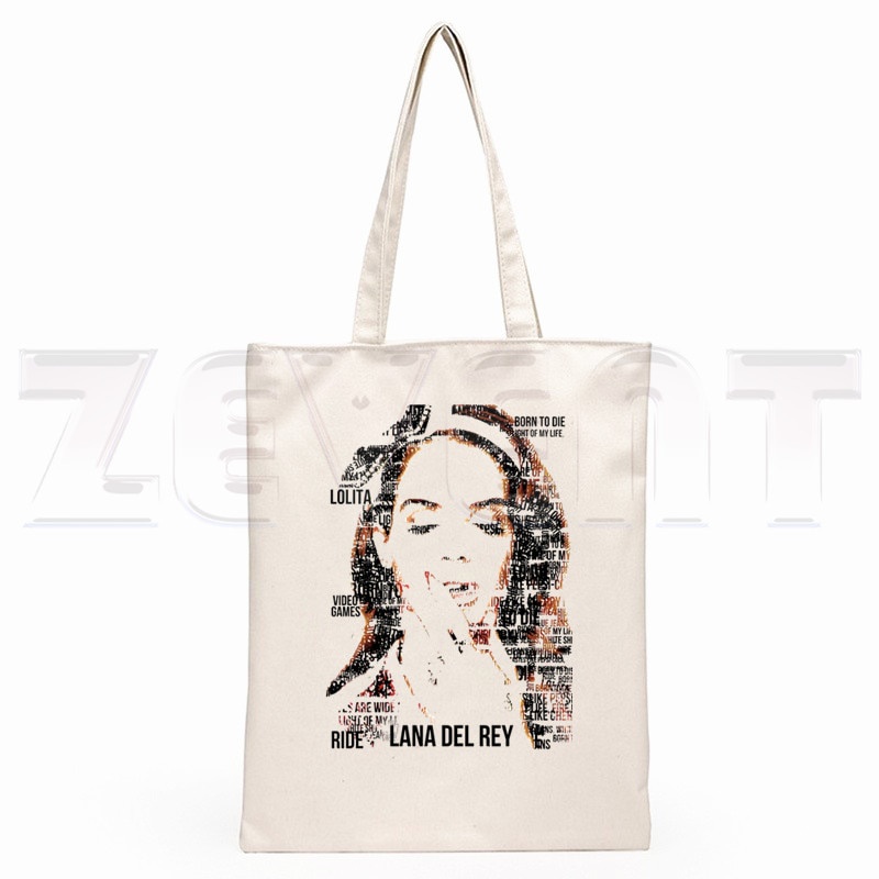 Lana Del Rey Túi Xách Mua Sắm In Logo Hoạt Hình Hipster Đơn Giản Thời Trang Dành Cho Nữ