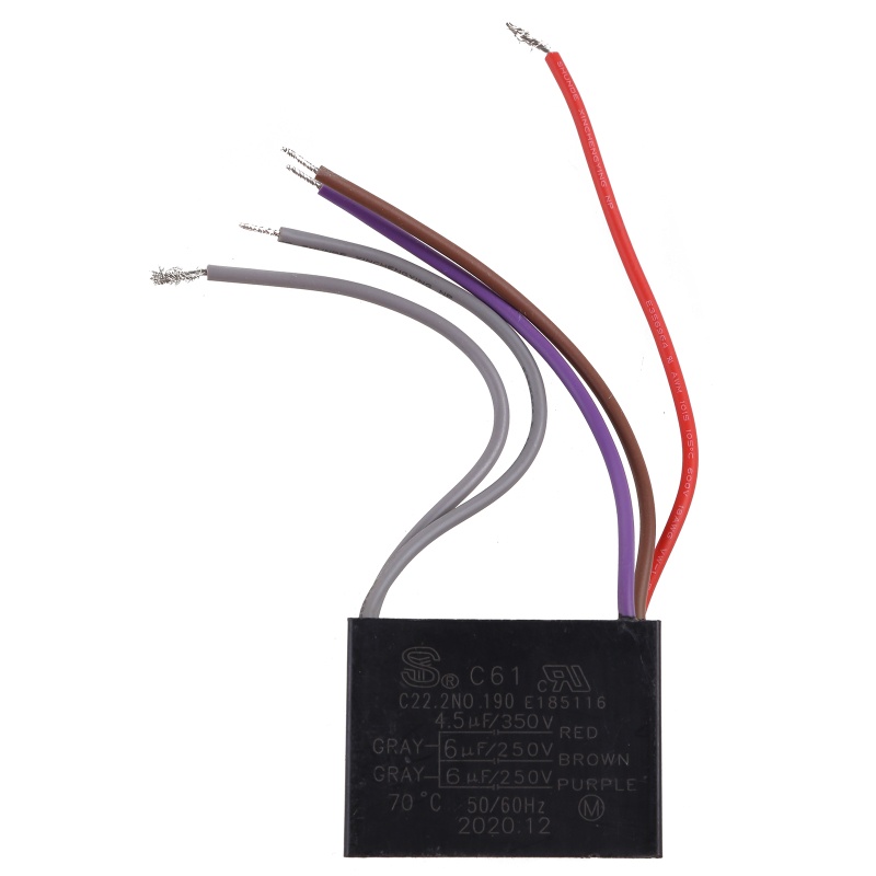Tụ điện quạt trần trại CBB61 4 5uf + 6uf + 6uf 5 dây 250V 5 tốc độ Tụ điện khởi động