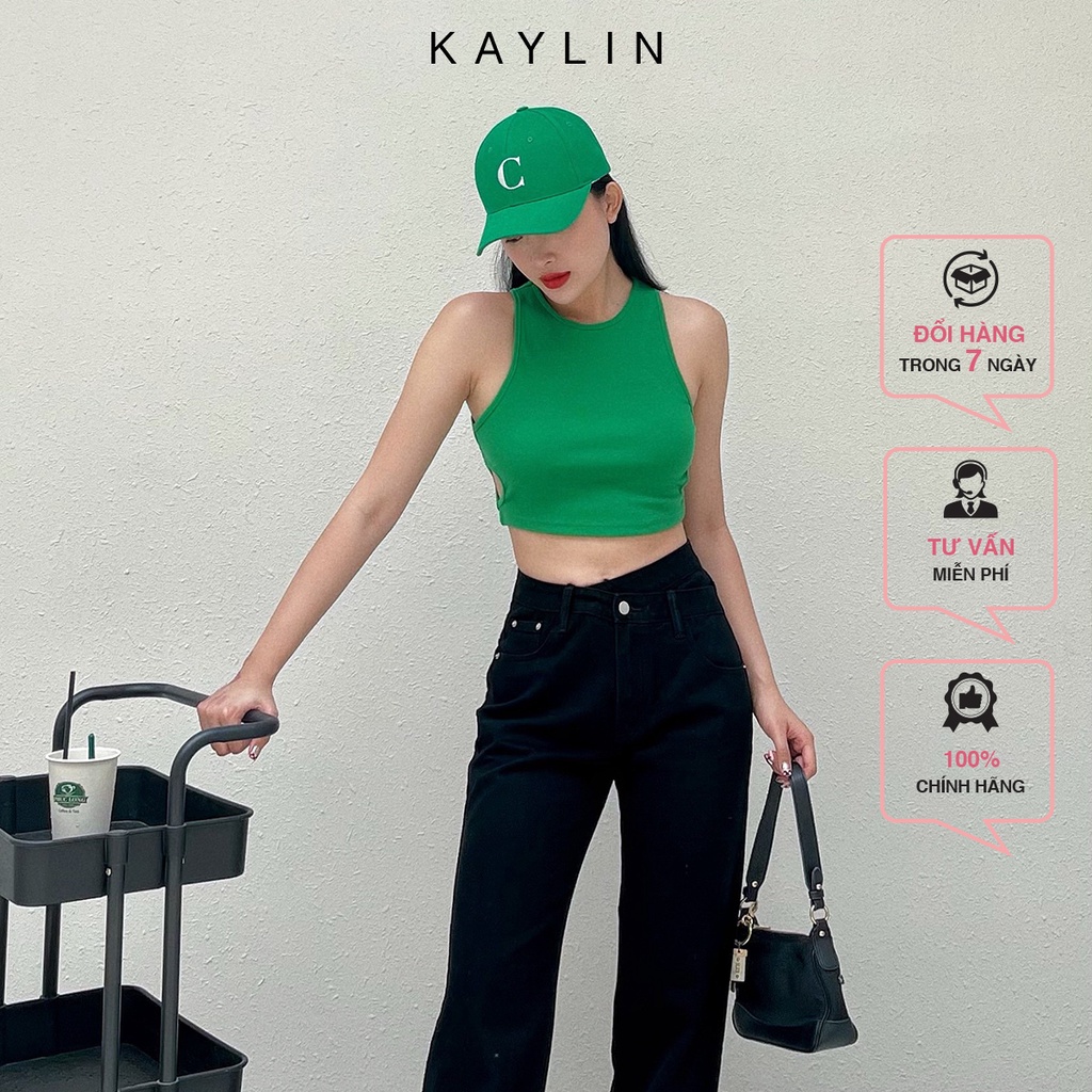 Áo thun ba lỗ nữ style croptop khoét eo phong cách cho nàng cá tính KAYLIN – N1702