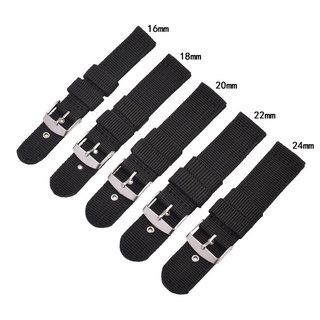 Dây Đeo Đồng Hồ Bằng Vải Canvas Nylon Thoáng Khí 16mm 18mm 20mm 22mm 24mm Phong Cách Retro