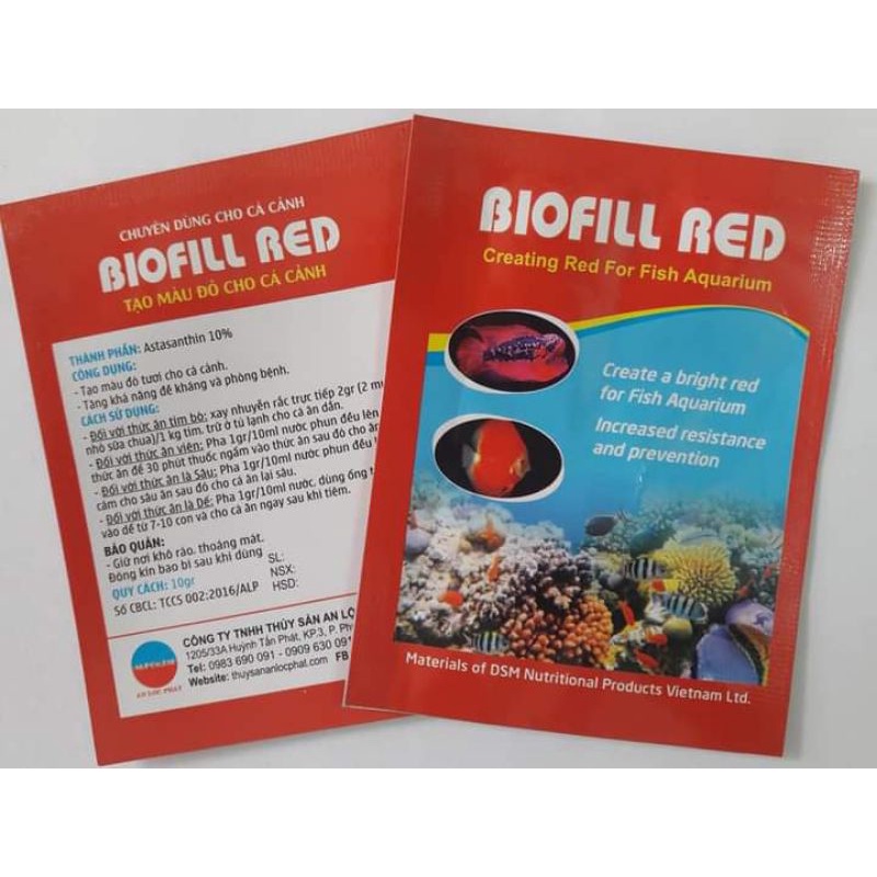 BIOFILL RED ng cấp sắc tố đỏ cho cá gói 10g giá 100000 đ. | Shopee Việt Nam