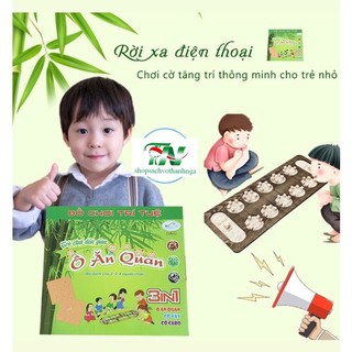 [hàng loại 1] Đồ Chơi Trí Tuệ 3 in 1 - Ô Ăn Quan - Cờ Vây - Cờ Caro - Trò Chơi Dân Gian