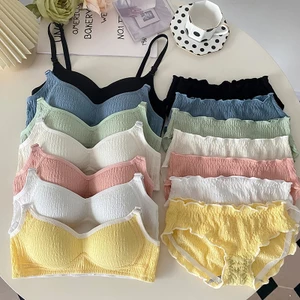 1 Set Áo Lót Nâng Ngực + Quần Lót Mềm Mại Không Đường May Quyến Rũ Thoải Mái Cho Nữ