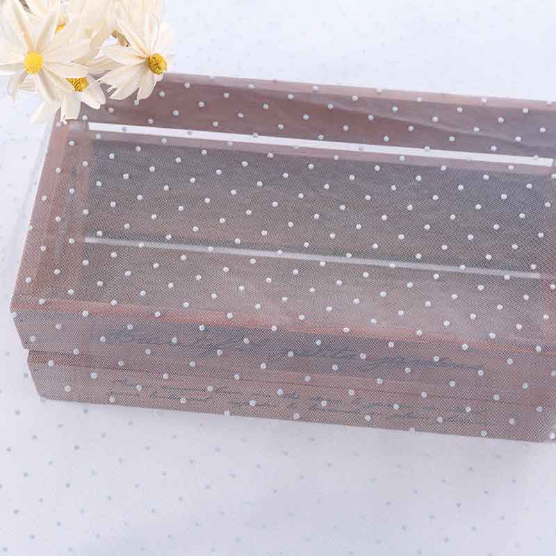 Đổ xô Lưới Dệt Kim Vải Nylon Đen Trắng Chấm Bi Lưới Vải DIY Để May Váy Cưới Mỗi Sân TJ5118