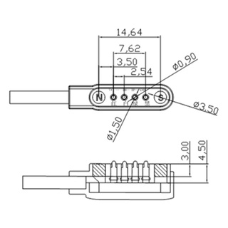 YXA Từ Tính Cho Đồng Hồ Thông Minh Cáp Sạc 4 Chân Cho KW88 KW98 KW99 GT88 GT68