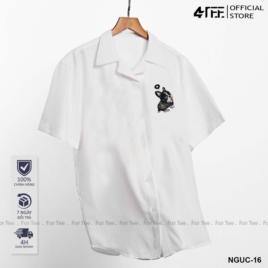 Áo sơ mi Basic Unisex form rộng , cổ vest -NGUC 16