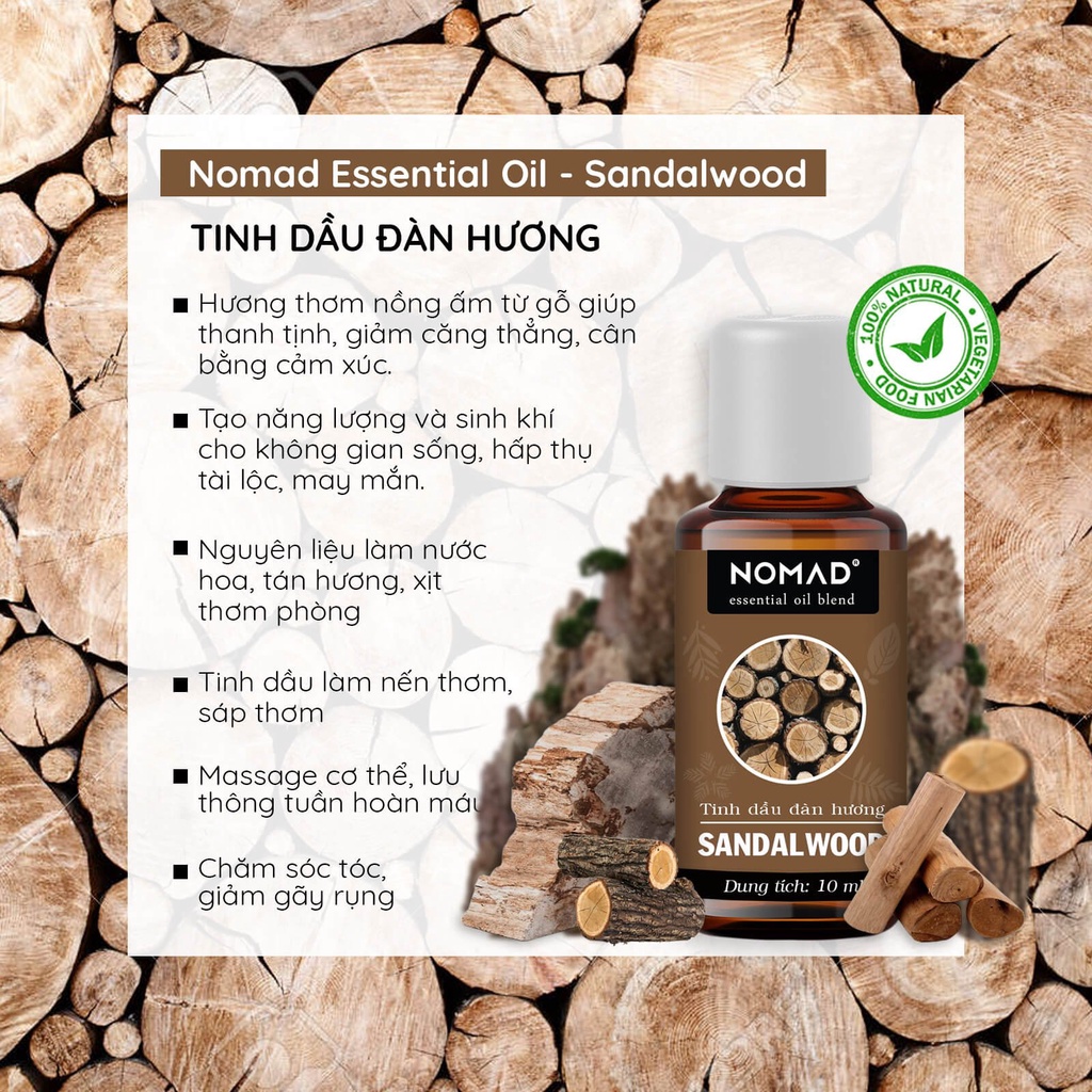 Ảnh Tinh Dầu Đàn Hương Nomad Sandalwood Essential Oil 1