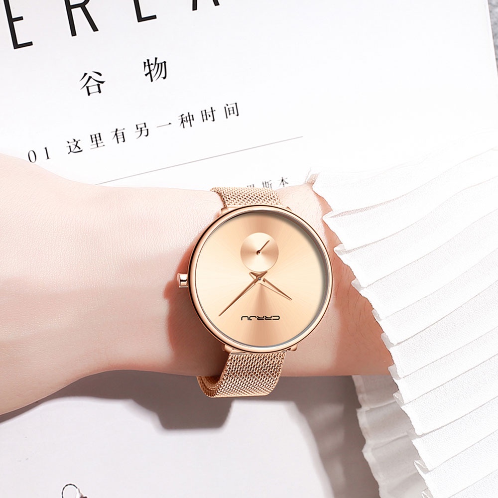 Mô tả Đồng Hồ CRRJU 2165 Chống Nước Cho Nữ Bằng Thép Không Gỉ Kiểu Dáng Sang Trọng Thời Trang Giản Dị - 10
