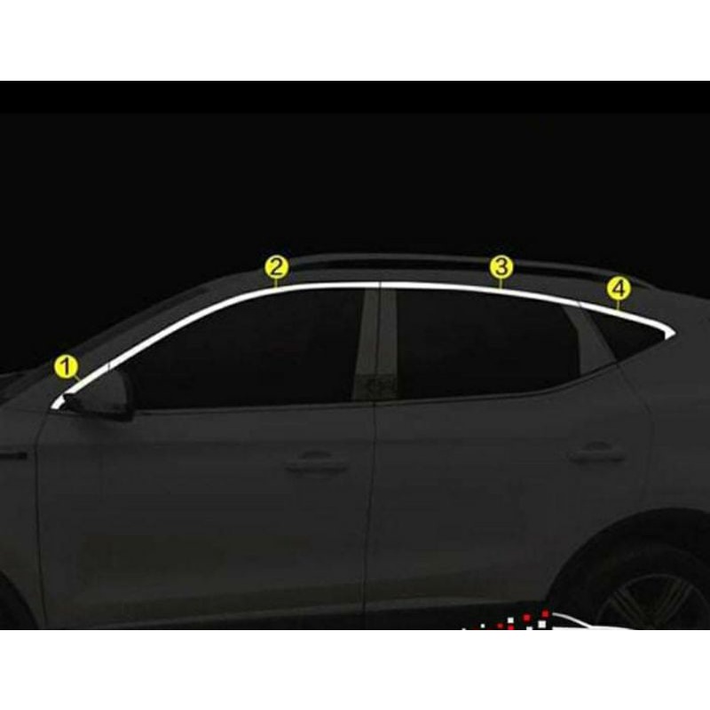 Nẹp viền Cong Kính Xe MG ZS 2021 2022 2023 2024 2025 chất liệu INOX cao cấp