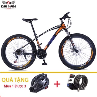 Xe Đạp Thể Thao Địa Hình NS-06 Vành 26 inch 24 Tốc Độ Đại Nam Sport + Mũ Bảo Hiểm,Khóa Dây Và Chắn Bùn
