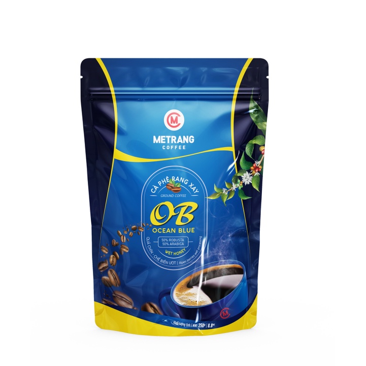 [Mã BMLTB35 giảm đến 35K đơn 99K] Cà phê Ocean Blue túi Zipper 250gr - cà phê nguyên chất pha phin