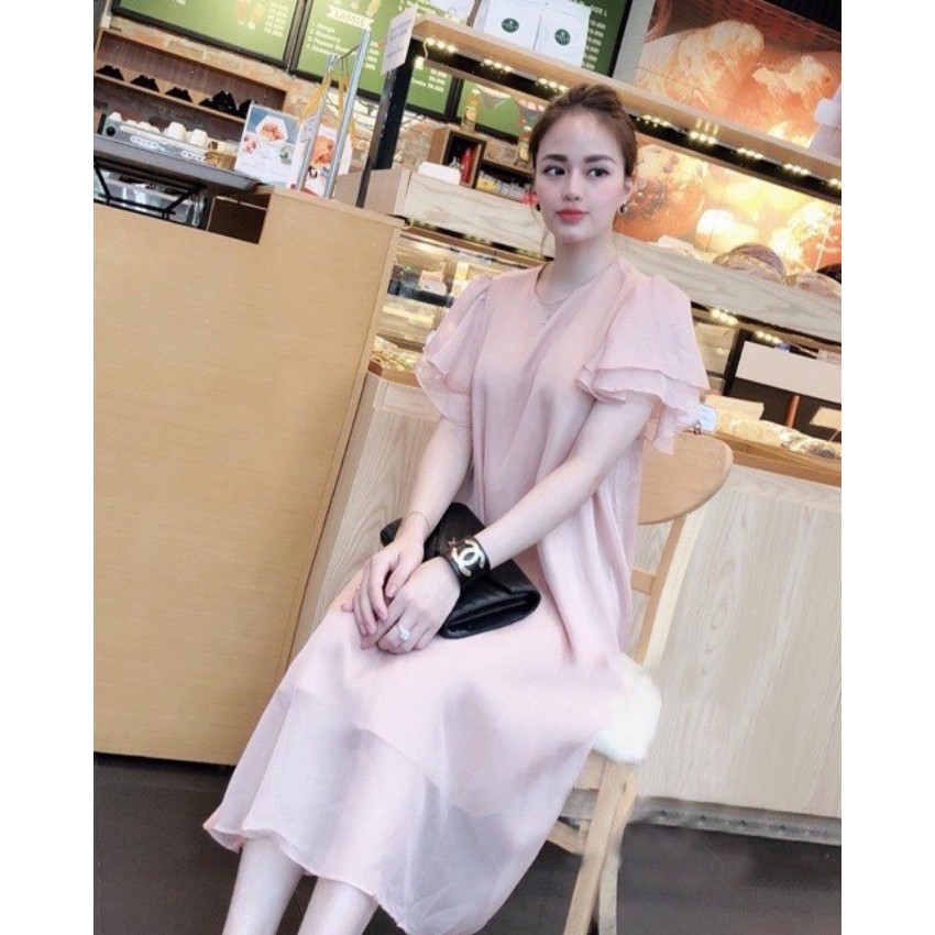 (XẢ LỖ )Đầm bầu lụa cao cấp cho nàng xinh tươi xuống phố-Q0001