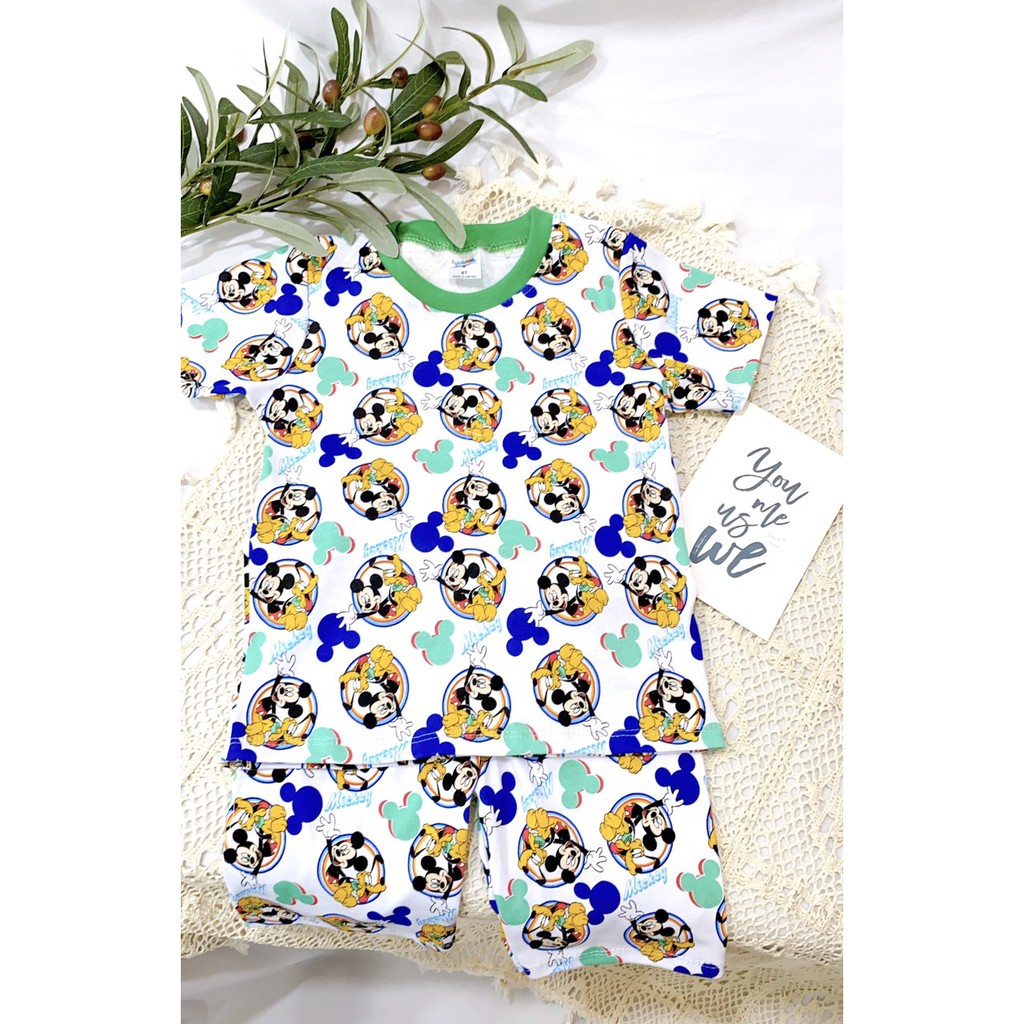 Bộ Cộc Tay Cotton 100 % Thoáng Mát In Nhiều Họa Tiết Siêu Xinh Cho Bé Trai (20-30kg)