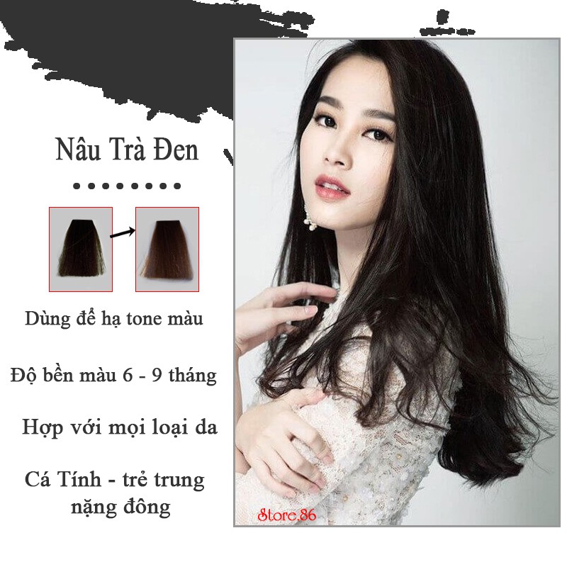 Thuốc nhuộm tóc màu NÂU TRÀ ĐEN 100ML màu nhuộm lên chuẩn tone