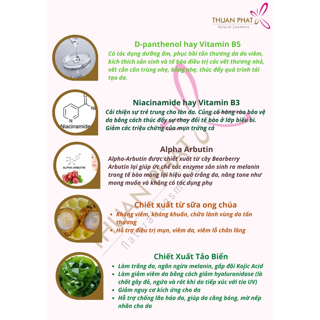Kem Dưỡng Trắng Da Mặt - Giữ Ẩm - Chống Nắng THUANPHAT Natural Cosmetic
